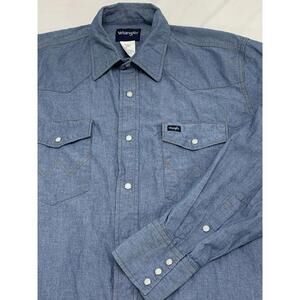 Wrangler Blue Casual Button Down Shirt